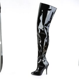 Pleaser SEDUCE-4010 Stivali Sopra Il Ginocchio Vernice Nero EU-37 / US-7