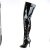 Pleaser SEDUCE-4010 Stivali Sopra Il Ginocchio Vernice Nero EU-37 / US-7