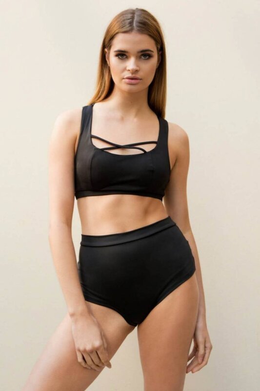 Lunalae Basic Shorts a Vita Alta Nero L