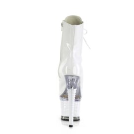 Pleaser SPECTATOR-1021 Stivaletti con Plateau Vernice Bianco EU-37 / US-7