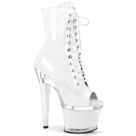 Pleaser SPECTATOR-1021 Stivaletti con Plateau Vernice Bianco EU-39 / US-9