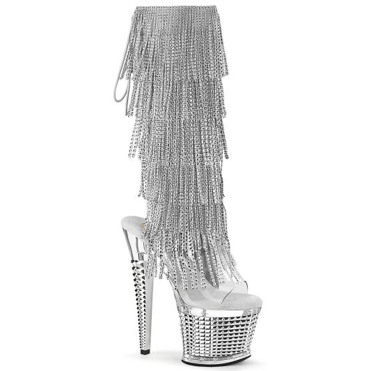 Pleaser SPECTATOR-2017RSF Stivaletti con Plateau Cromato Argento EU-38 / US-8