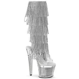Pleaser SPECTATOR-2017RSF Stivaletti con Plateau Cromato Argento EU-38 / US-8