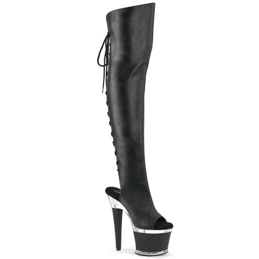 Pleaser SPECTATOR-3019 Stivali Sopra Il Ginocchio Con Plateau Similpelle Nero EU-37 / US-7