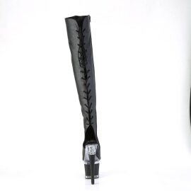 Pleaser SPECTATOR-3019 Stivali Sopra Il Ginocchio Con Plateau Similpelle Nero EU-37 / US-7