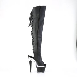 Pleaser SPECTATOR-3019 Stivali Sopra Il Ginocchio Con Plateau Similpelle Nero EU-37 / US-7