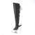 Pleaser SPECTATOR-3019 Stivali Sopra Il Ginocchio Con Plateau Pelle Cromato Nero EU-37 / US-7