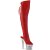 Pleaser SPECTATOR-3019 Stivali Sopra Il Ginocchio Con Plateau Similpelle Cromato Rosso EU-36 / US-6