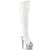 Pleaser SPECTATOR-3019 Stivali Sopra Il Ginocchio Con Plateau Similpelle Cromato Bianco EU-37 / US-7