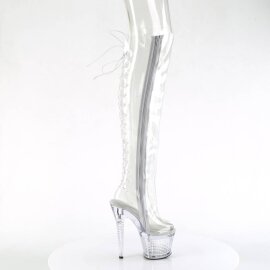Pleaser SPECTATOR-3019C Stivali Sopra Il Ginocchio Con Plateau Trasparente EU-37 / US-7