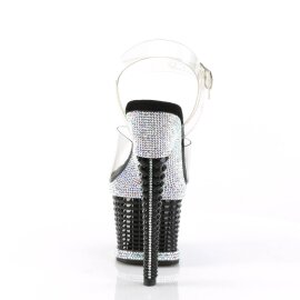Pleaser SPECTATOR-708RS Sandali con Plateau Strass Argento EU-37 / US-7