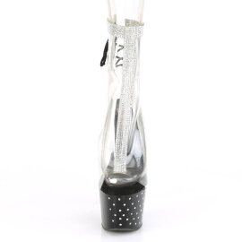 Pleaser STARDUST-1018C-2RS Stivaletti con Plateau Trasparente Nero EU-40 / US-10