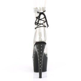Pleaser STARDUST-1018C-2RS Stivaletti con Plateau Trasparente Nero EU-35 / US-5