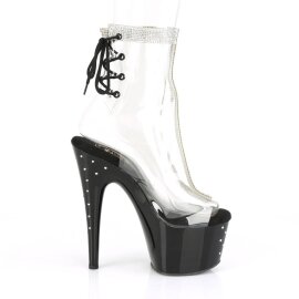 Pleaser STARDUST-1018C-2RS Stivaletti con Plateau Trasparente Nero EU-35 / US-5