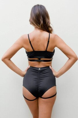 Lunalae Lure You Shorts a Vita Alta Nero