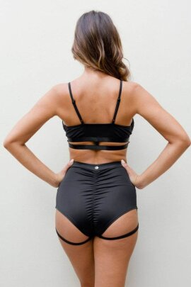 Lunalae Lure You Shorts a Vita Alta Nero S