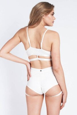 Lunalae Lure You Shorts a Vita Alta Bianco XS