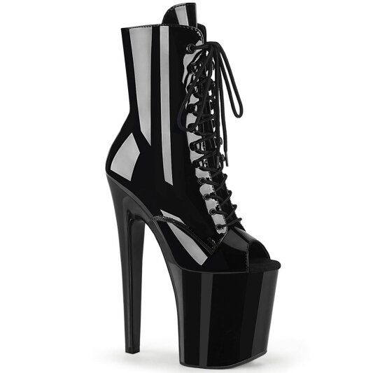 Pleaser XTREME-1021 Stivaletti con Plateau Vernice Nero EU-35 / US-5