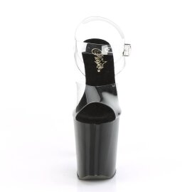 Pleaser XTREME-808CRS Sandali con Plateau Trasparente Nero EU-35 / US-5