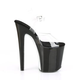 Pleaser XTREME-808CRS Sandali con Plateau Trasparente Nero EU-35 / US-5