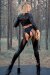 Paradise Chick Leggings Superhero Effetto Reggicalze Dettaglio Sticky Leopardato Nero M