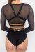 Lunalae Claire Shorts a Vita Alta a Rete con Cut-Out Nero XL