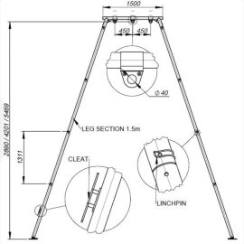 PoleSports Aerial Rig PRO incl. Custodia da Viaggio