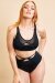 Lunalae Sadie Top Racer Back a Rete Nero XL