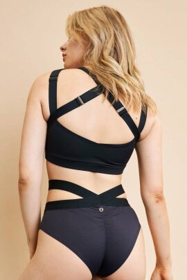 Lunalae Tia Top Spalline Incrociate Nero