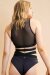 Lunalae Naomi Top Con Cut-Out e Scollo Ampio - Nero