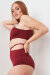 Lunalae Bailey Shorts a Vita Alta con Cut-Out Regolabile Bordeaux XL