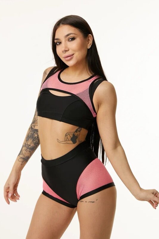 Polerina Shorts Nero/Rosa XL
