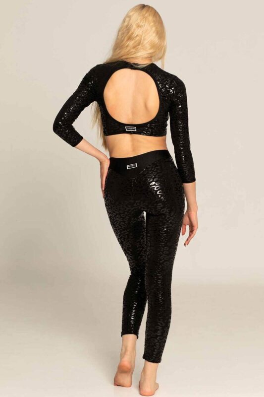 Paradise Chick Leggings Superhero Ultra Grip Leopardato Nero S
