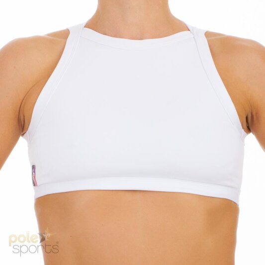 PoleFit Top Corto Accollato XS Bianco