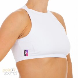 PoleFit Top Corto Accollato XS Bianco