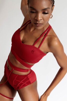 Oksa Wear Top Bralette con Spalline Sangria S