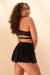 Lunalae Sara Flowy Shorts a Vita Alta Rete Nero