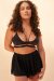 Lunalae Sara Flowy Shorts a Vita Alta Rete Nero S
