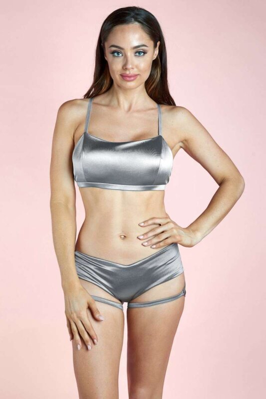 Lunalae Lure You Shorts a Vita Bassa Argento S